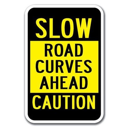 SIGNMISSION Safety Sign, 12 in Height, Aluminum, 18 in Length, Slow Down - Slow Road A-1218 Slow Down - Slow Road